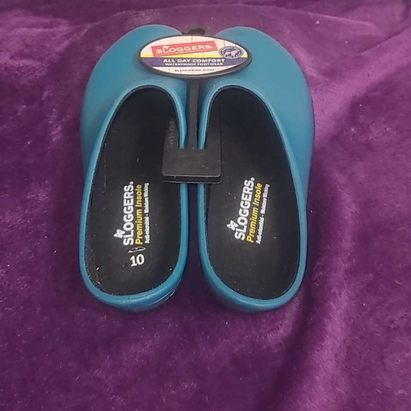 SLOGGERS Rubber Shoes Gardening Clogs Women's Waterproof Turquoise Size 10 - Picture 3 of 7